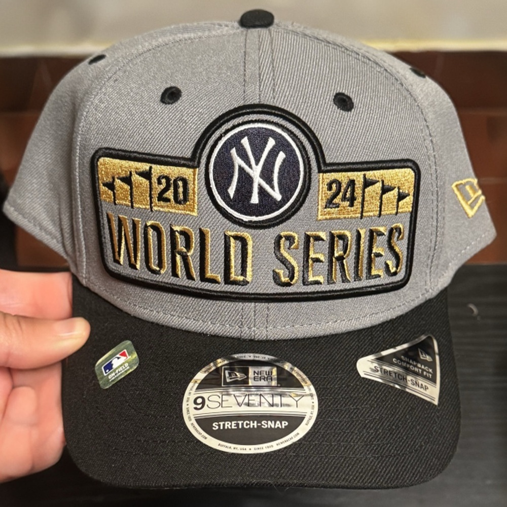 New Era New York Yankees 2024 World Series Stretch-Snap Hat Gray/Black MLB cap - Picture 3 of 3